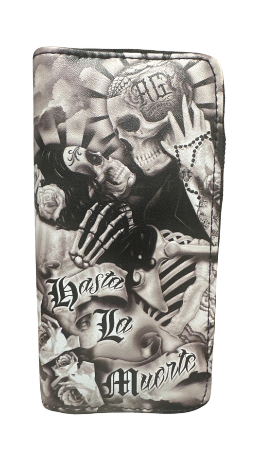 Hasta La Muerte double zipper wallet - Chicano Spot