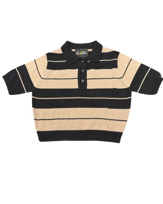 Cali Rider Charlie Brown Crop Top- Black/Tan - Chicano Spot