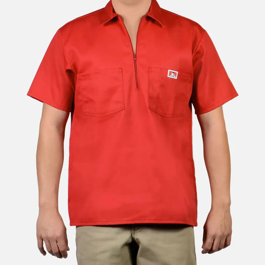 Ben Davis Short Sleeve Red 1/2 Zips - Chicano Spot