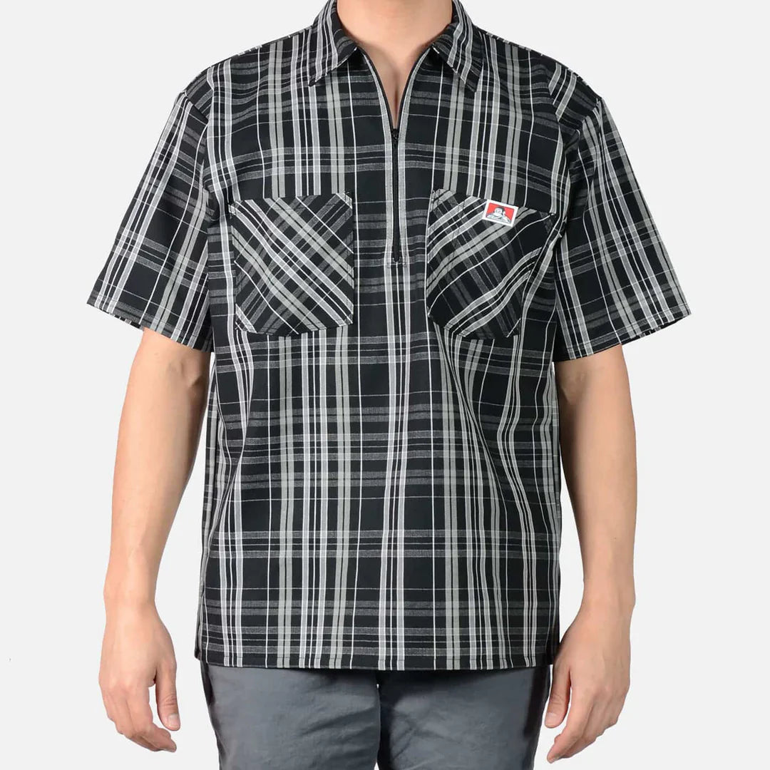 Ben Davis Short Sleeve Plaid 1/2 Zips - Chicano Spot