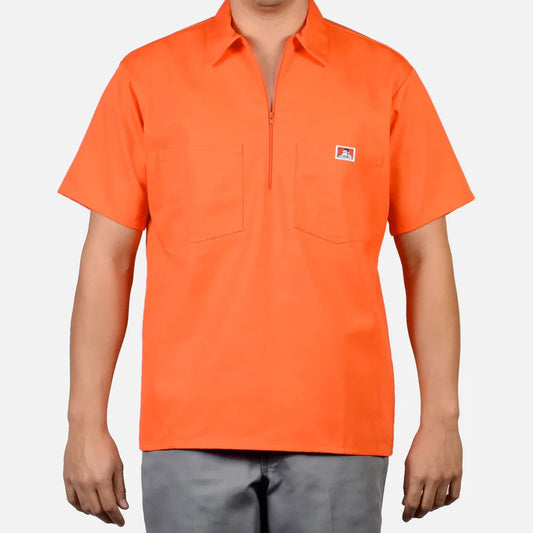 Ben Davis Short Sleeve Orange 1/2 Zips - Chicano Spot