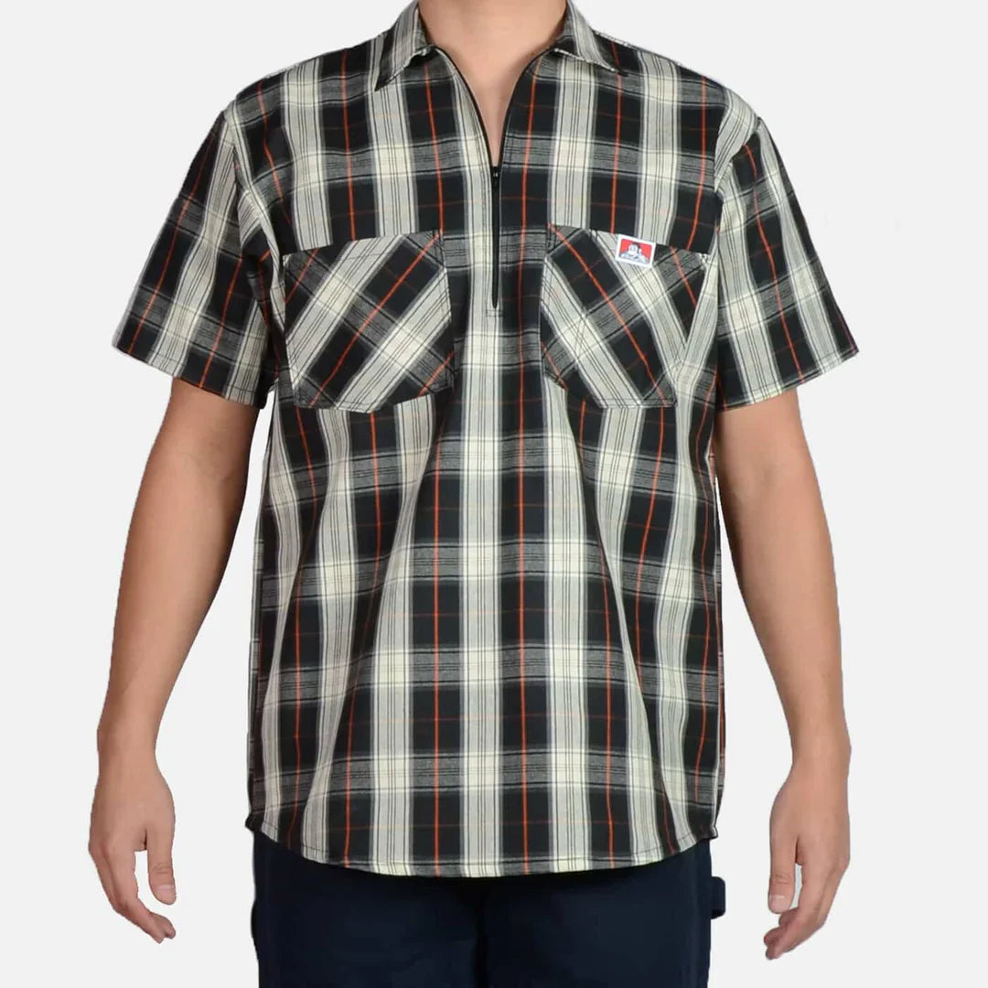 Ben Davis Short Sleeve Plaid 1/2 Zips - Chicano Spot