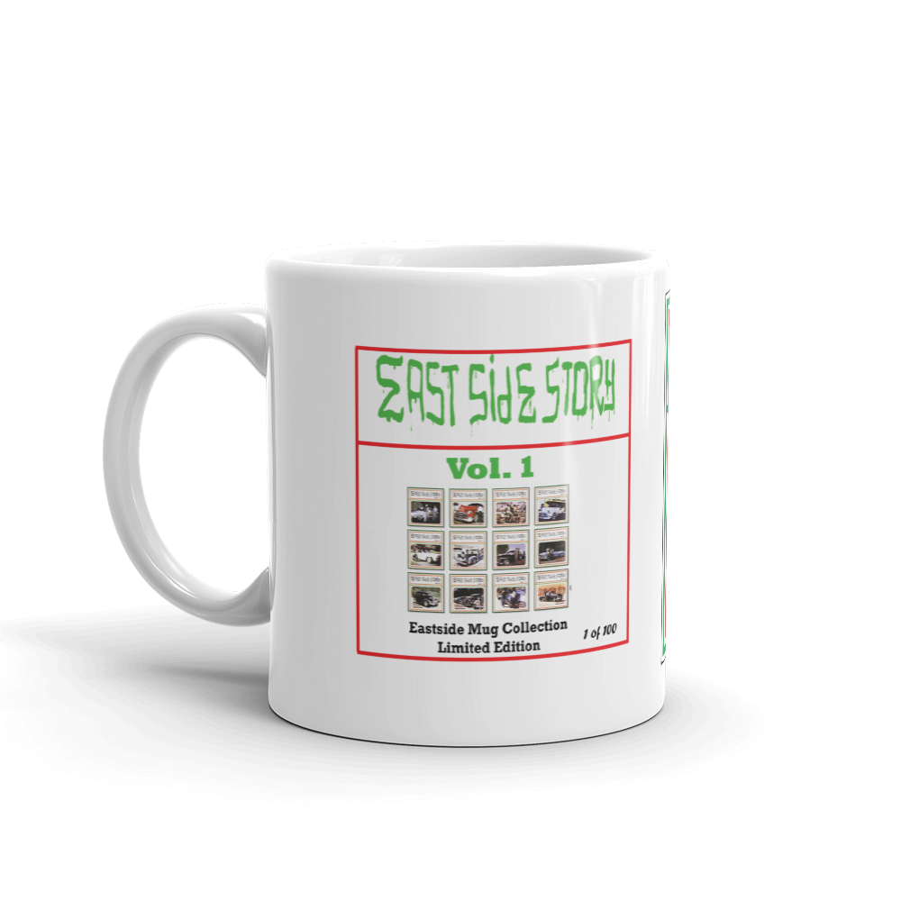 Eastside Story Mug Vol. 1 Coffee Mug 11oz. on white mug - Chicano Spot