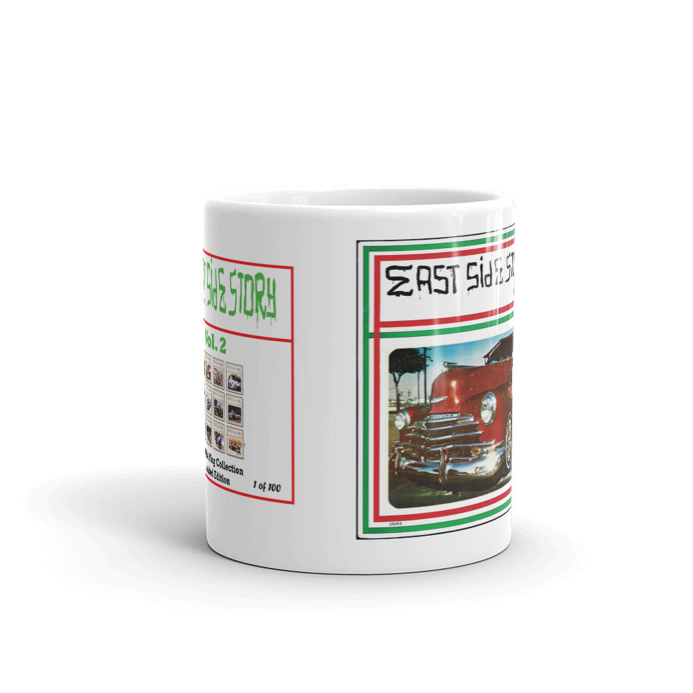 Eastside Story Mug Vol. 2 Coffee Mug 11oz. on white mug - Chicano Spot