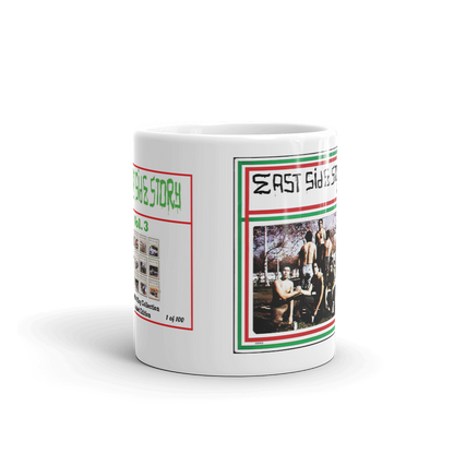 Eastside Story Mug Vol. 3 Coffee Mug 11oz. on white mug - Chicano Spot